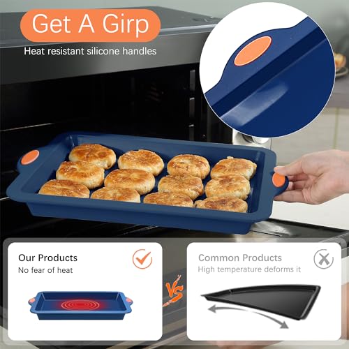Silicone Baking Pans Set (4-Piece Baking Pans Set / Navy Blue)