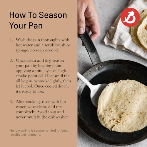 Blue Carbon Steel Crepe & Tortilla Pan (8'')