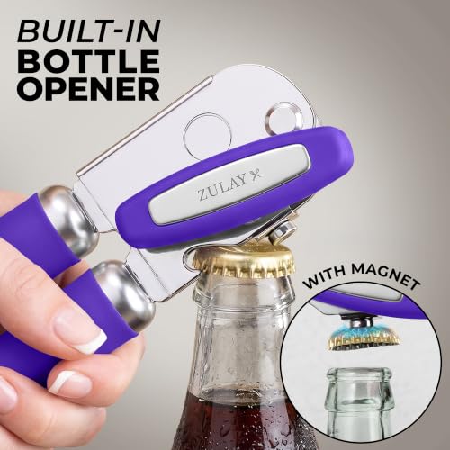 Stainless Steel Swing Open Manual Can Opener Comfortable Grip (Grape / Swing Open)