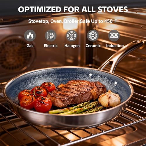 17 Pcs Pots and Pans Set Non Stick (Stainless Steel & Navy Blue)