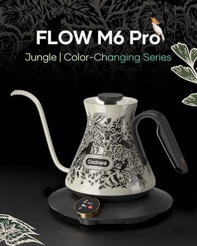 Color Changing Gooseneck Electric Kettle for Precision Brewing (Jungle)