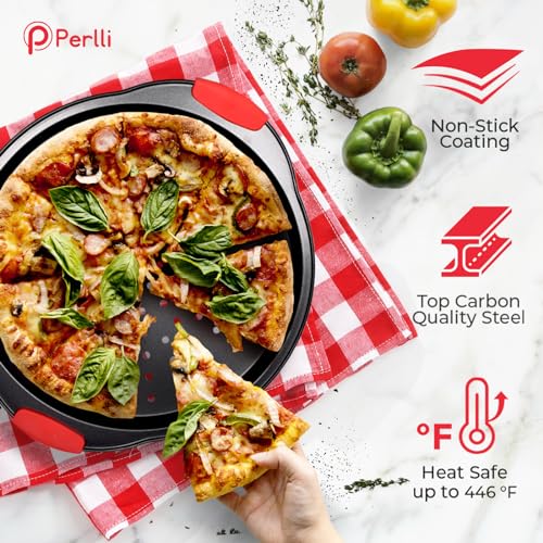 Non-Stick 8-Piece Baking Pan Set, BPA-Free Carbon Steel Bakeware Set with Silicone Handles, Stackable Kitchen Oven Set, Cookie Sheet, Baking Tray, Baking Sheet Set, Oven Safe (446°F) (8 Piece)