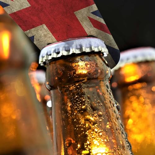 United Kingdom Flag Stainless Steel Bottle Opener Uk British National Flags with Red White Blue Flat Beer Bottle Opener Keychain for Home Kitchen Bar Restaurant Party Birthday Gift (United Kingdom Flag)