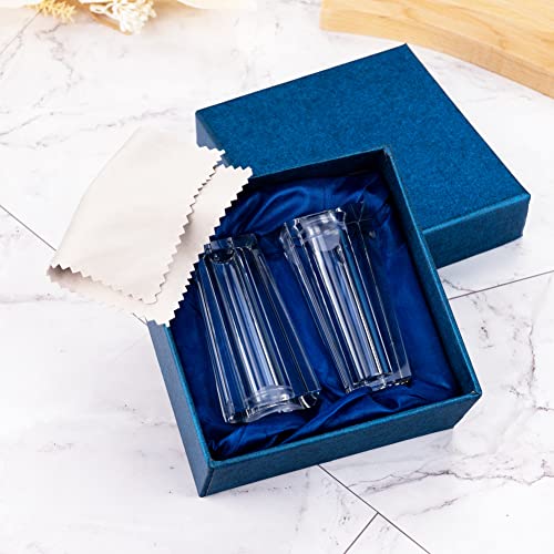 Salt and Pepper Shaker Set Spice Dispenser Refillable Design Cut Crystal Seasoning Shaker Kitchen Decor for Cooking Table (T-02)