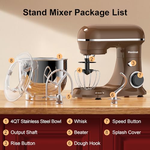 4QT Electric Stand Mixer (Brown)