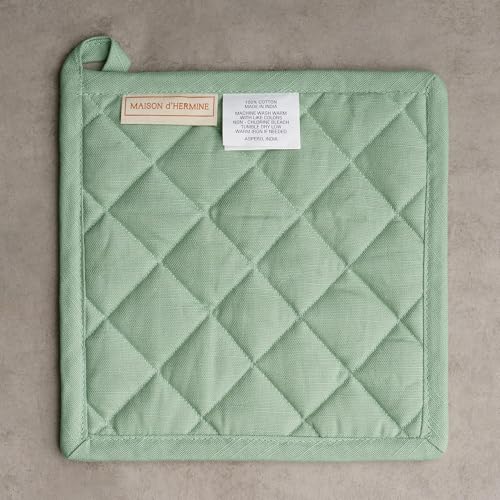 Pot Holders 100% Cotton Potholders (035 - Printemps / 8" x 8" (Pot Holder Pack of 2))