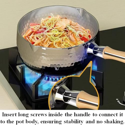 2.2 Quart Silver Stainless Steel Sauce Pot with Inverted Mouth (2.2 Quarts)