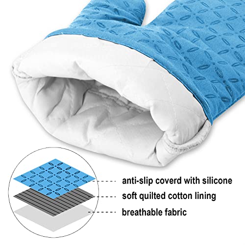 Oven Mitts and Pot Holders 6pcs Set (Sky Blue)