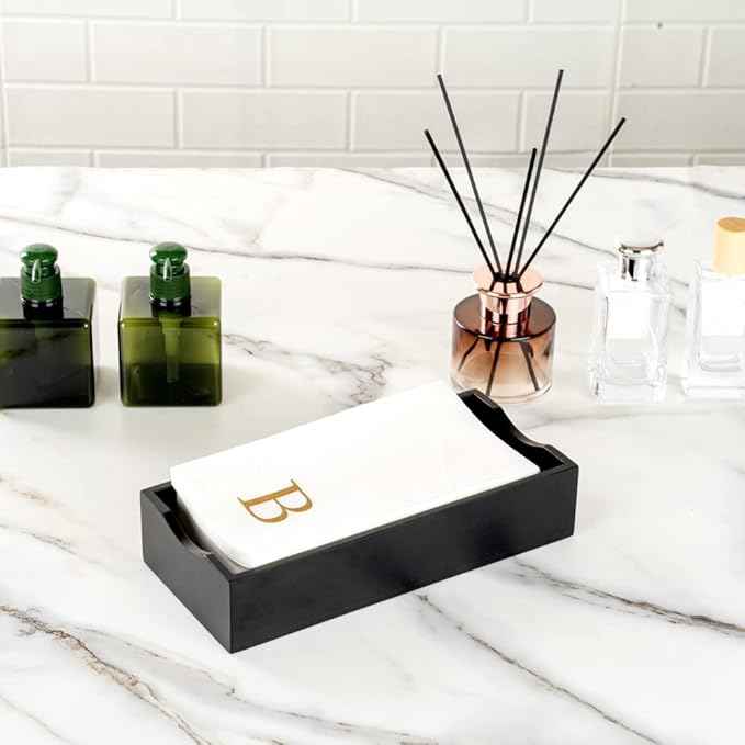 Luxenap 15.8 X 7.9 Inch Linen-Feel Guest Towels, 2000 Lettered Hand Towels - Gold Letter 'B', Sans Serif Font, White Paper Dinner Napkins, airlaid, For Restrooms And Tables - Restaurantware