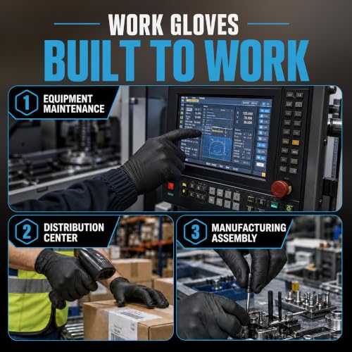 Nitrile Gloves Disposable Rubber Latex Gloves Black Nitrile Latex Gloves Medium Black Rubber Gloves Disposable Cleaning Mechanic Gloves HEAVY DUTY 6 Mil Nitrile Gloves (1000 Count)