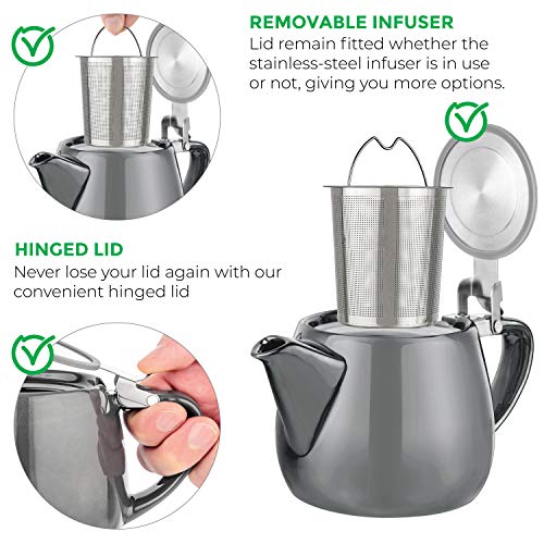 Pluto Porcelain Small Teapot Grey (Gray)