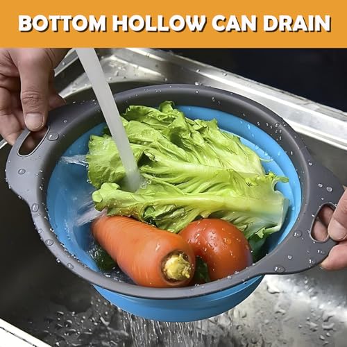 Tri Color Silicone Collapsible Colander Set (3 Count)