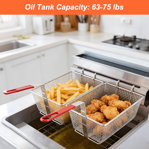 75 lb Commercial Propane Deep Fryer (Liquid Propane:63-75 lbs)