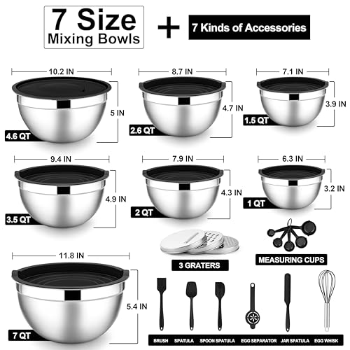 Stainless Steel Mixing Bowls (18 Count)