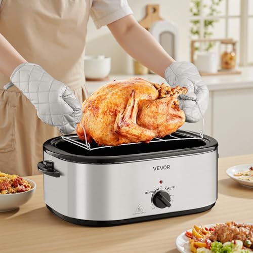 Roaster Oven 24QT Electric Turkey Roaster Oven (Silver / 24QT)