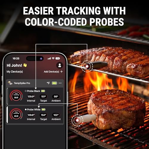 Wireless Meat Thermometer Digital with App (2 Probes)