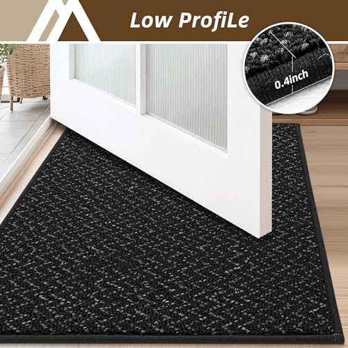 Hallway Runner Rugs Non (Black / 2' x 6')