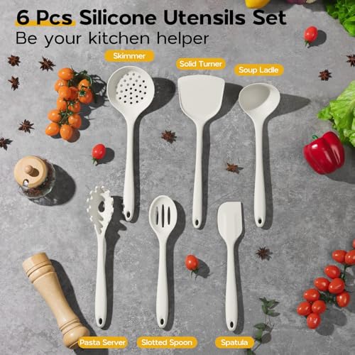 Silicone Cooking Utensils Set (White)