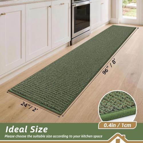 Kitchen Runner Rugs 24"x96" (Green / 24" X 96" (Rectangular))
