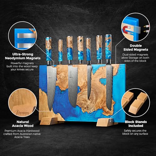 SENKEN "Tsunami" Extra Large Magnetic Knife Block (16 Count)