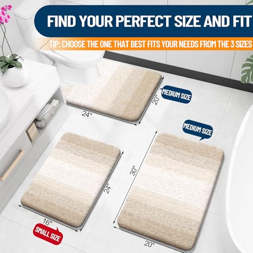 Large Bathroom Rugs 60x40 (60" X 40" / Light Beige)