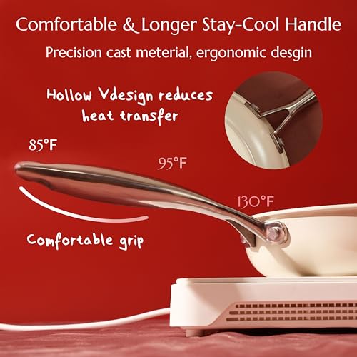 Nonstick Ceramic Frying Pan Skillet (Cream / 11-inch)