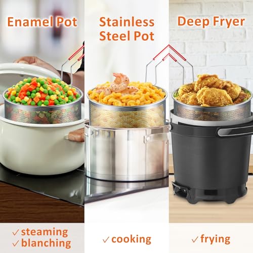 Deep Fryer Basket 304 Stainless Steel for Frying French Fries Cooking (7.8'' Deep Fry Basket)