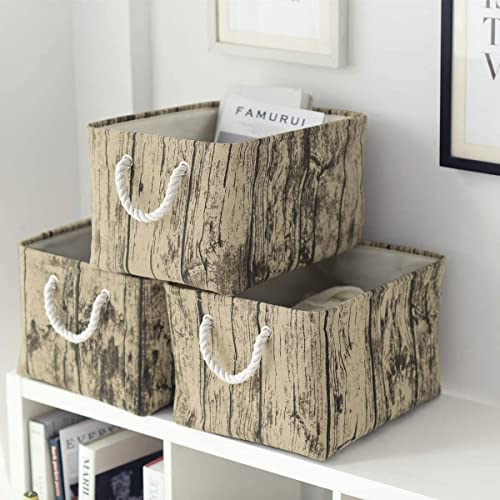 Fabric Storage Basket (Tree Stump / Large-3 Pack)