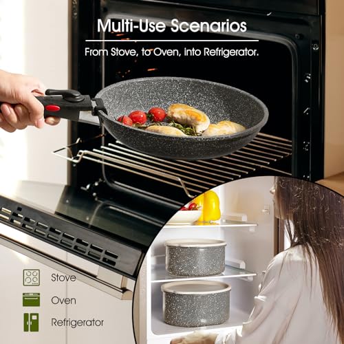 7pcs Pots and Pans Set Non Stick from France (Ash Grey / 7 Piece)