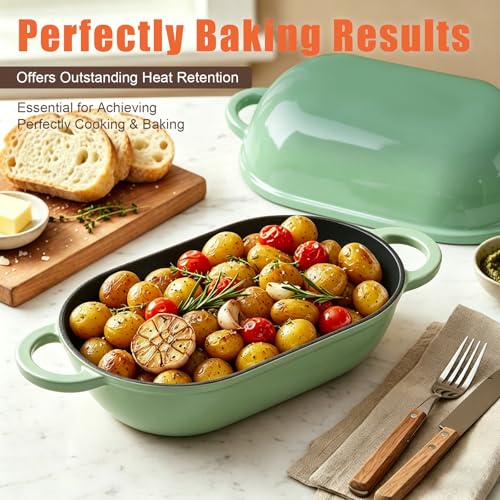 5 QT Enameled Cast Iron Sourdough Bread Oven (Fig Green / 5 QT)