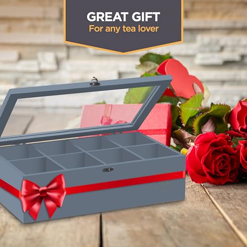 Tea Bag Organizer with Drawer (Grey)