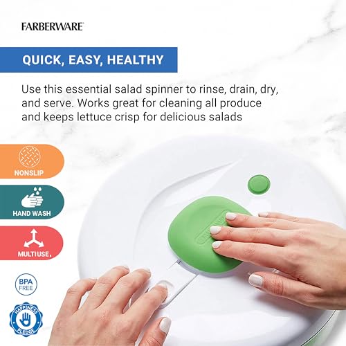 Easy to use pro Pump Spinner with Bowl (Green / 6.6 quart)