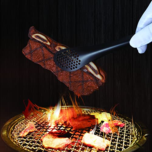 Stainless Steel Buffet Tongs (Black - 11" Serving Tongs)
