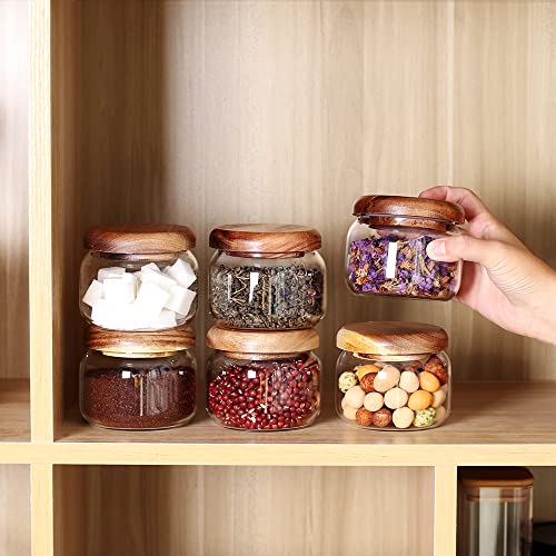Kitchen Canisters Set of 6 (6set Mini Acacia Lids)