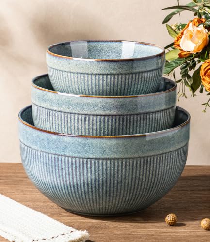 Ceramic Mixing Bowls Set of 3 (Ceylon Blue / Set of 3)