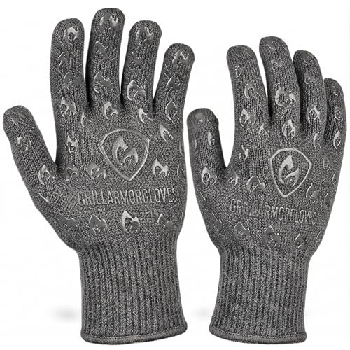 Oven Gloves with Fingers (X-Large Standard Cuff / Gray)