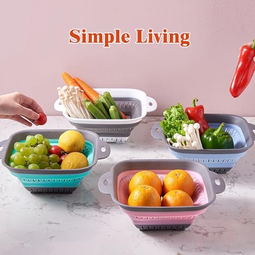 Collapsible Colander and Strainer (1.3L+2.1L+2.5L / Blue)