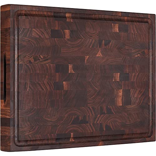 Large Walnut Wood End Grain Cutting Board 17x13x1.5" Butcher Block (End Grain / 17"L x 13"W)