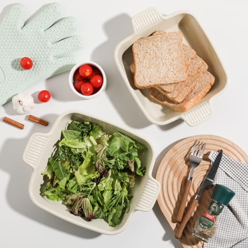 Sweejar Ceramic Baking Dish (Beige / Square 9IN)