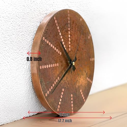 Handmade Pure Copper Wall Clock for Home Decoration (Time Dots / 11)