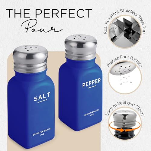 Blue Salt and Pepper Shakers Set by Brighter Barns (Blue)