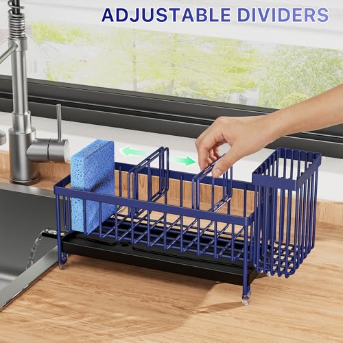 Sponge Holder for Kitchen Sink (Navy Blue - 9.25″)