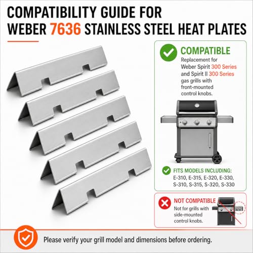 15.3" Flavorizer Bars for Weber Spirit E310 & GS4 Spirit II 300 (15.3"×2.6"×2.51" - 67046 Spirit 300)
