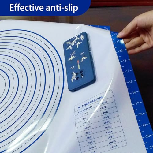 Pastry Dough Mat Silicone Baking Mats for Rolling Out Dough (Blue / 24"L x 32"W)