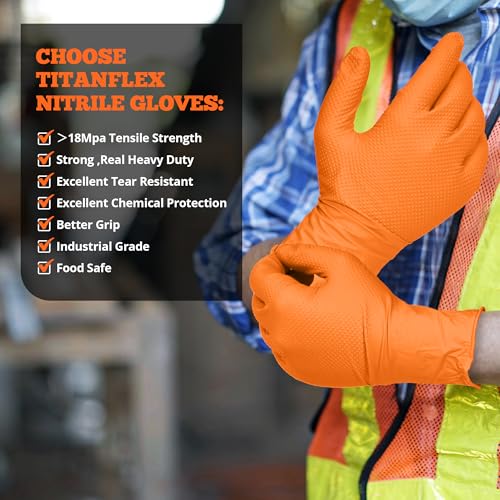 Heavy Duty Orange Nitrile Gloves (1000 Count)