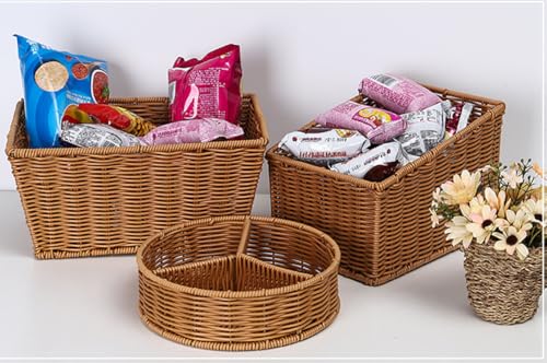 12" Poly Wicker Bread Basket (11.9 x 8 x 5.9 inches 1 Pack)