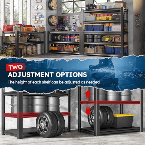 Garage Shelving 3000 LBS Storage Shelves Adjustable Heavy Duty Shelving Units and Storage Rack for Garage (72" H x 36" W x 16" D)