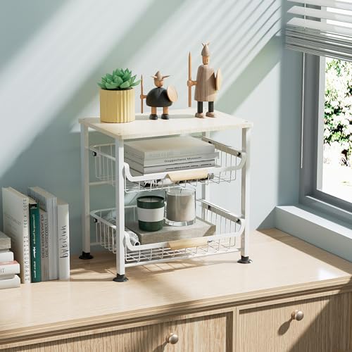 3 Layer Kitchen Fruit Storage Basket Snack Rack (White 3-layer Rack)
