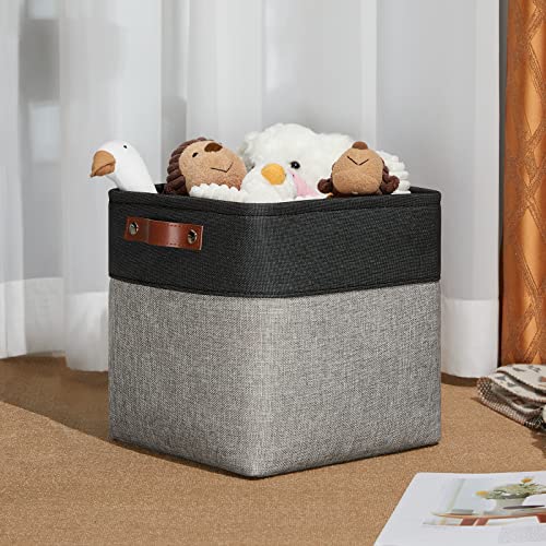 11x11 Cube Storage Bins for Cube organizer (Black&Grey / S-11"x11"x11")