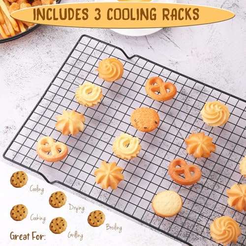 3 Pieces Cooling Racks for Baking Wire Grid Set (3 Count)